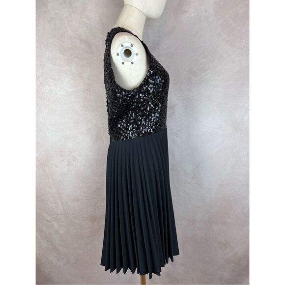 Vintage 50s Cocktail Dress Black Sequin Pleated Cocktail dress by Sherbet Origin - Picture 5 of 7